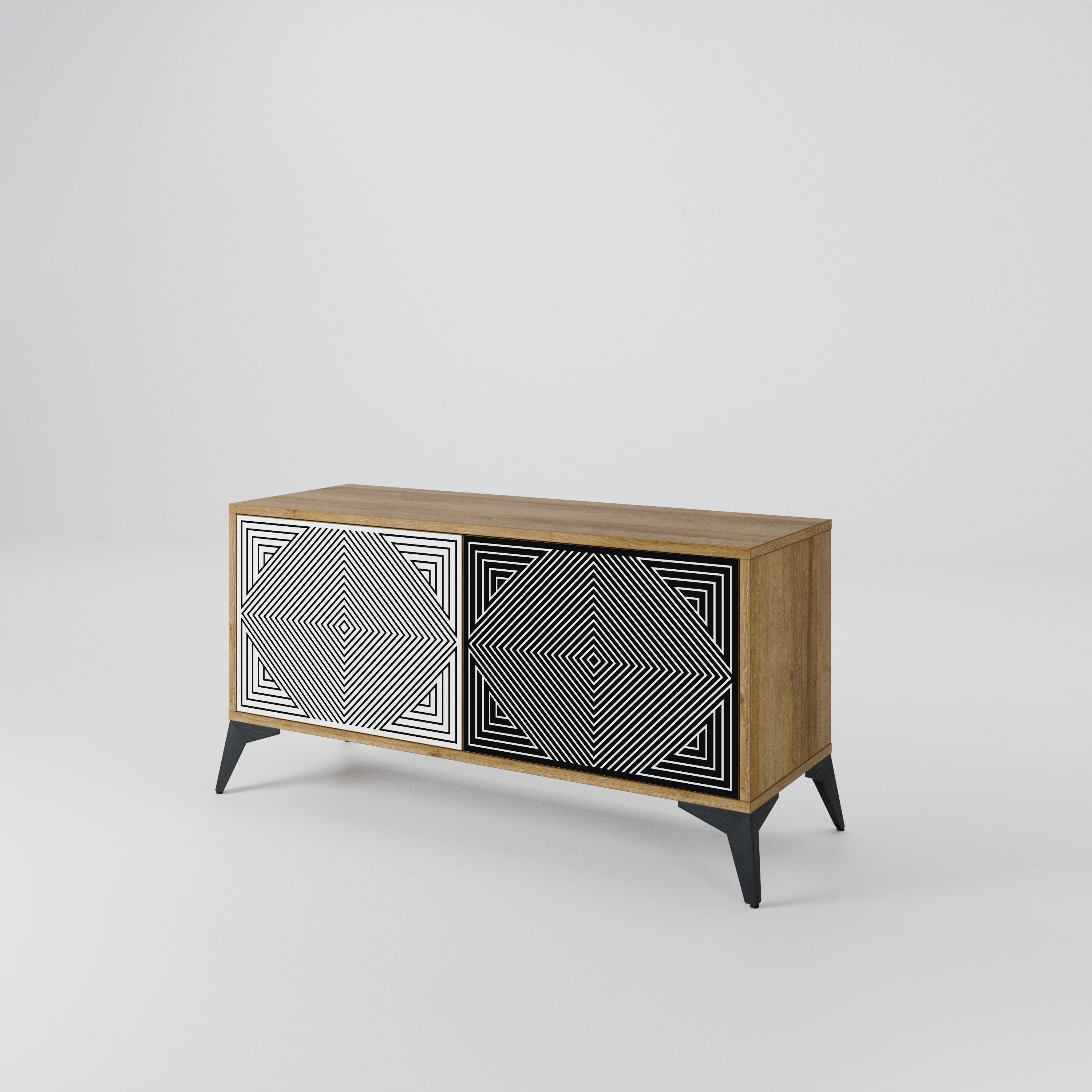 POLYGON ILLUSION Compact 2-Door TV Cabinet