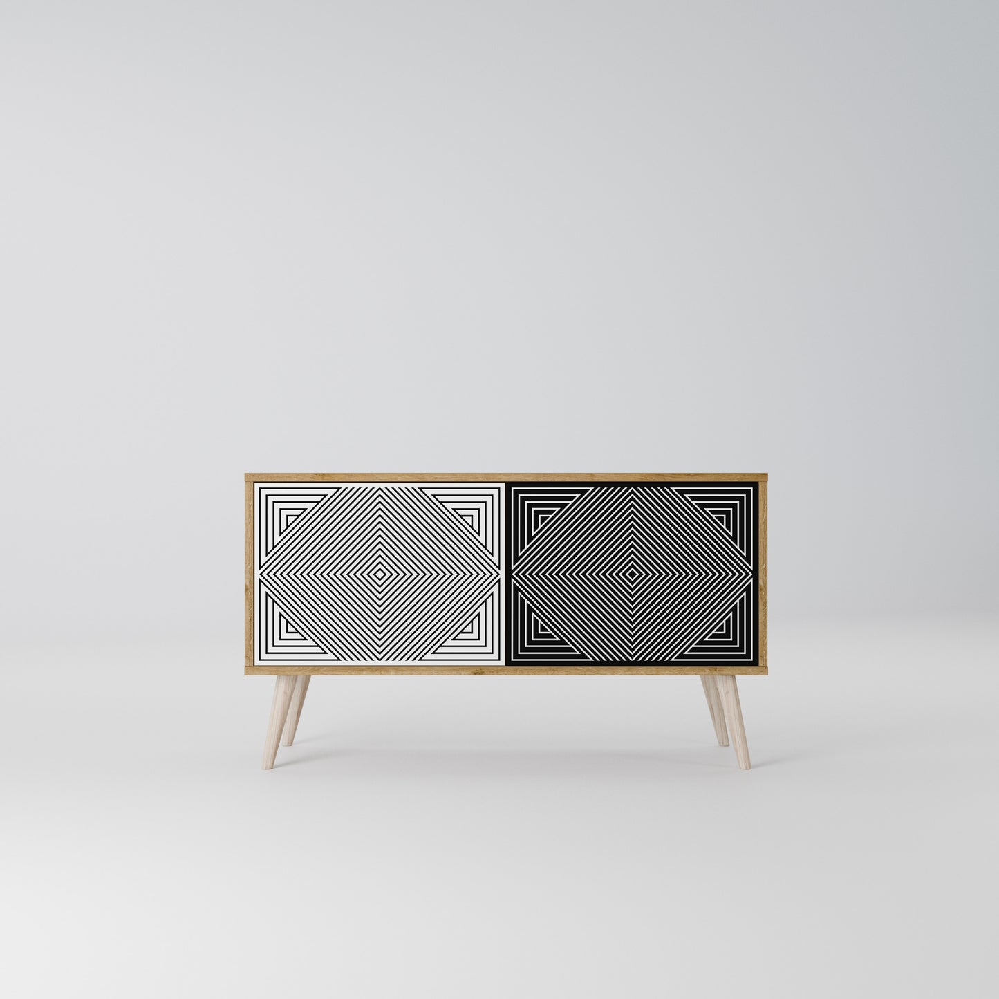 POLYGON ILLUSION Kompaktes 2-türiges TV-Lowboard