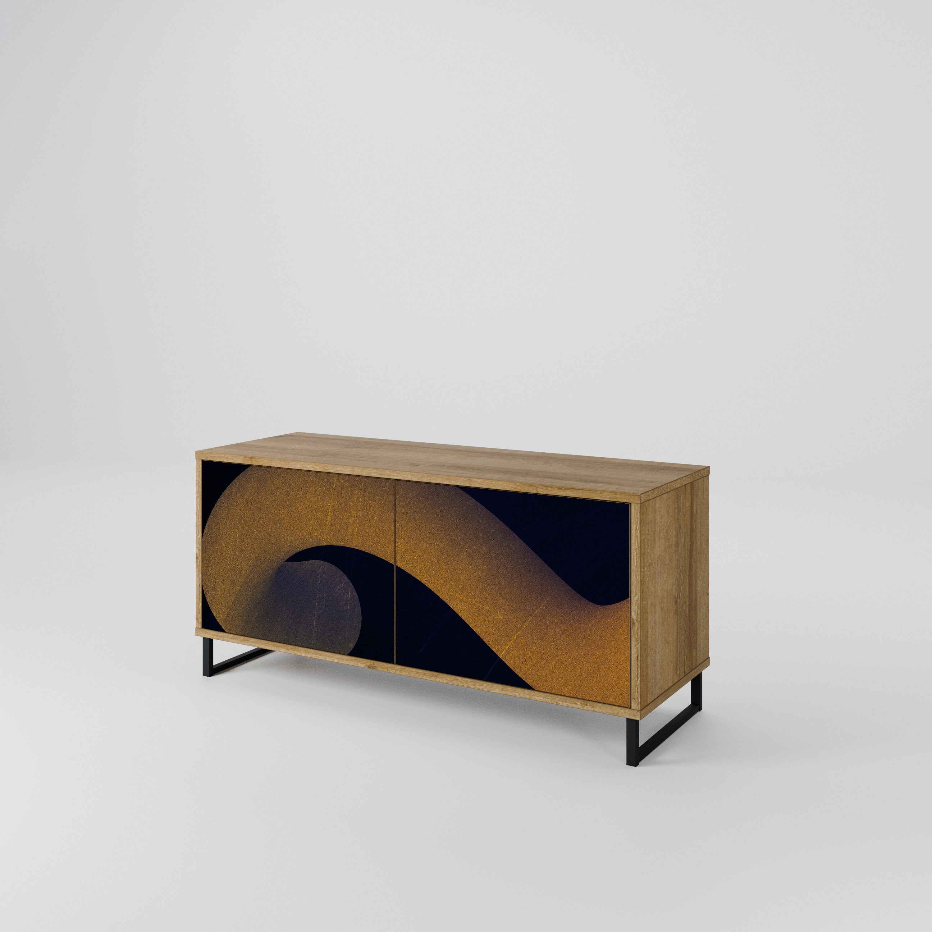 HOLLOW TIME Kompaktes 2-türiges TV-Lowboard