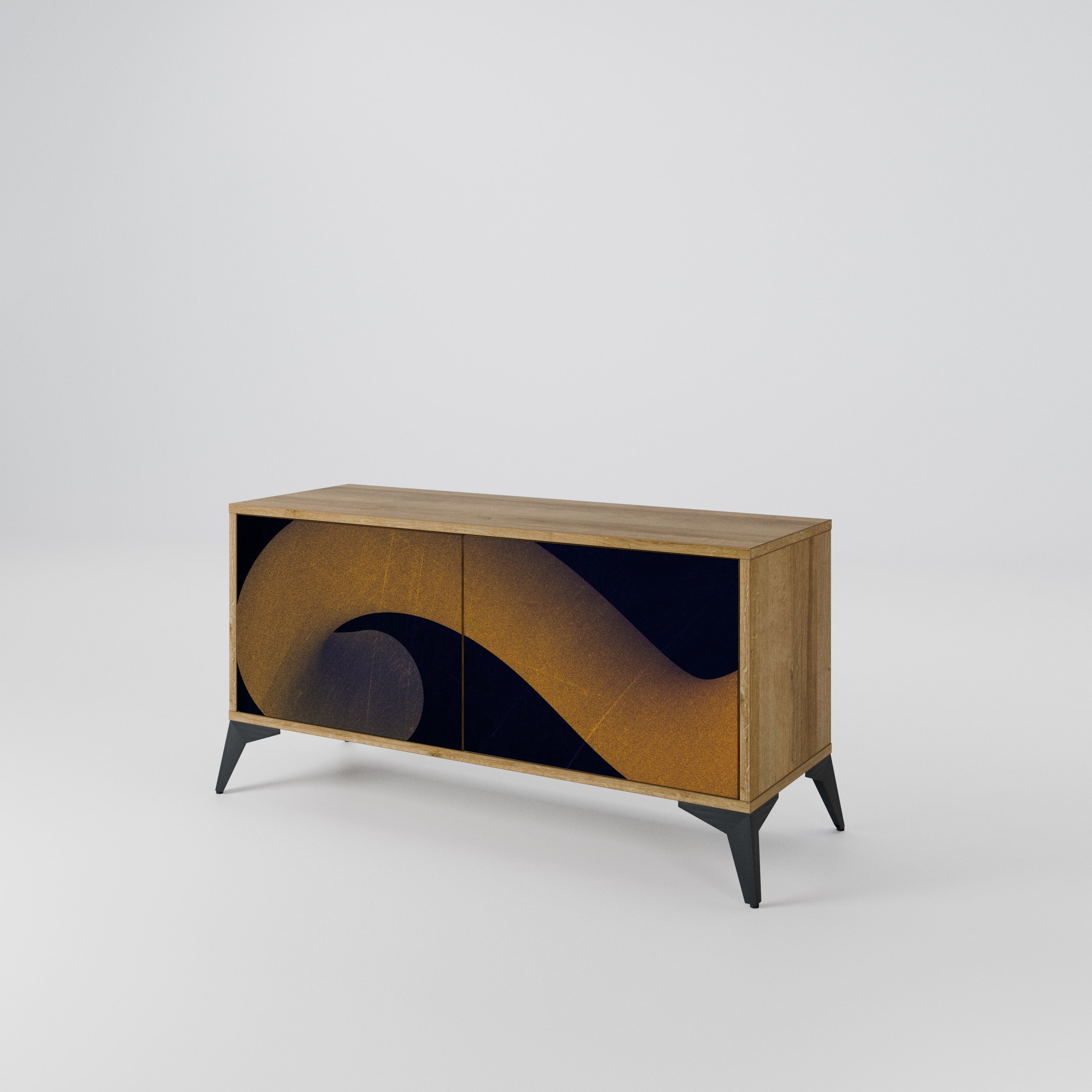 HOLLOW TIME Kompaktes 2-türiges TV-Lowboard