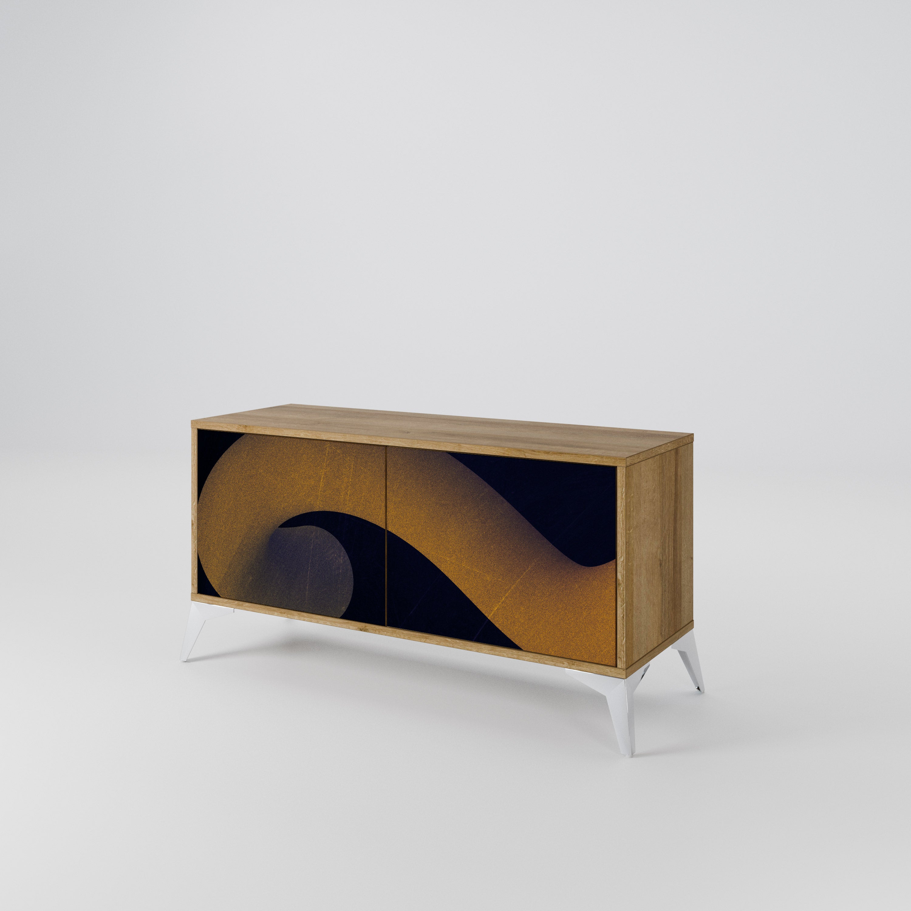 HOLLOW TIME Kompaktes 2-türiges TV-Lowboard