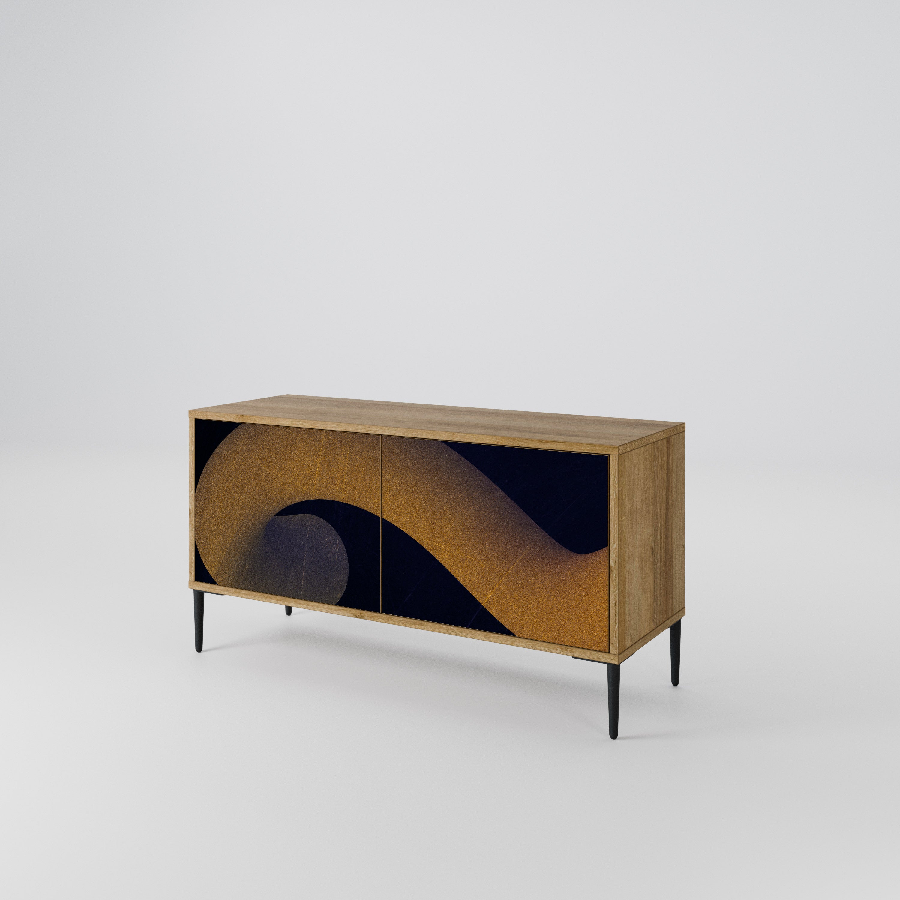 HOLLOW TIME Kompaktes 2-türiges TV-Lowboard