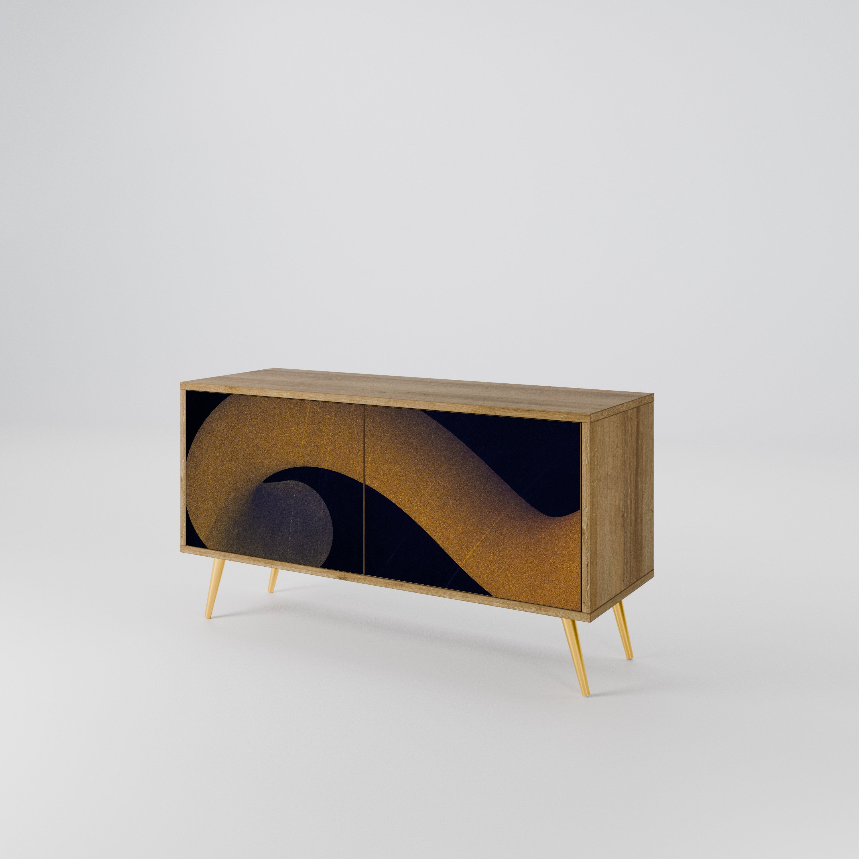 HOLLOW TIME Kompaktes 2-türiges TV-Lowboard