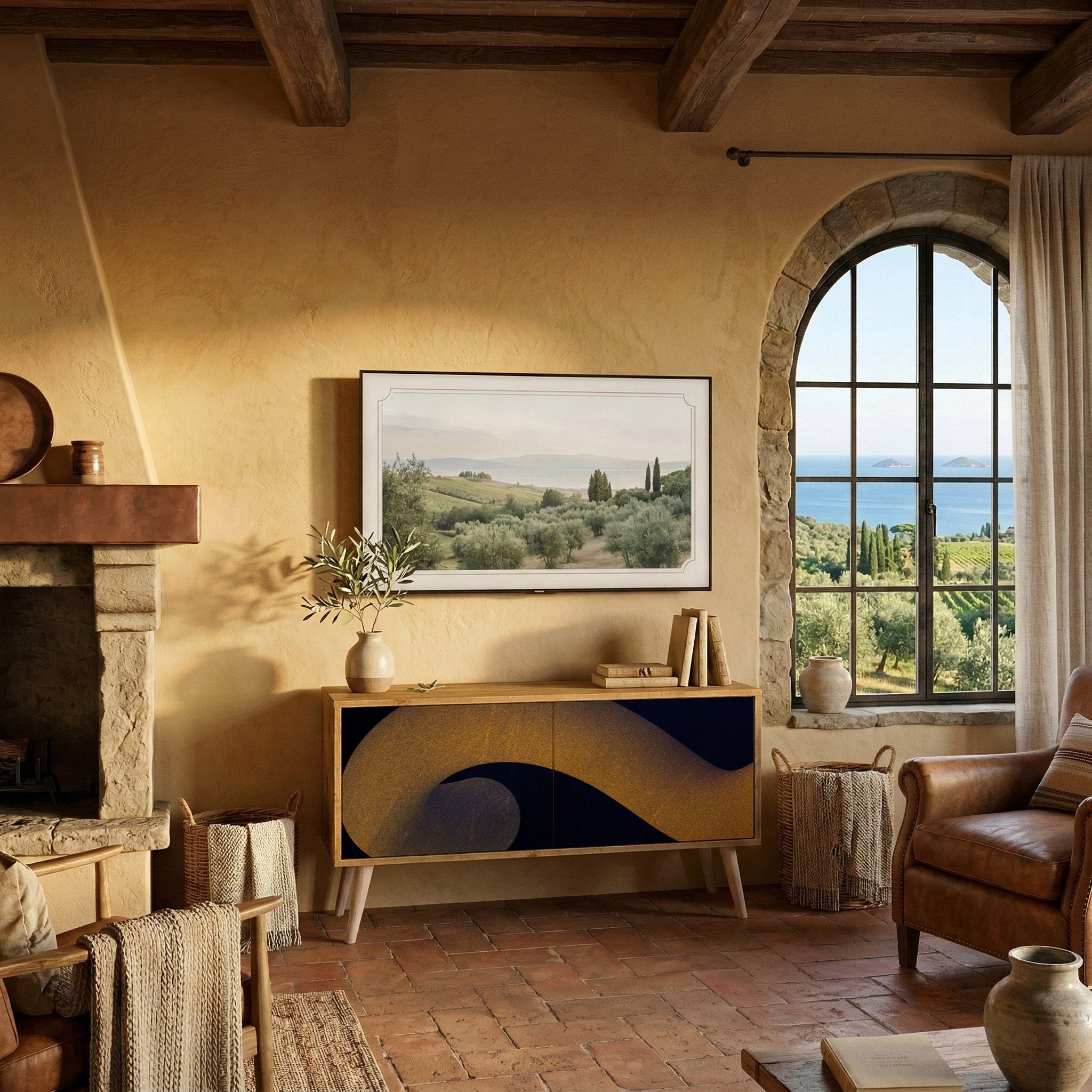 HOLLOW TIME Kompaktes 2-türiges TV-Lowboard