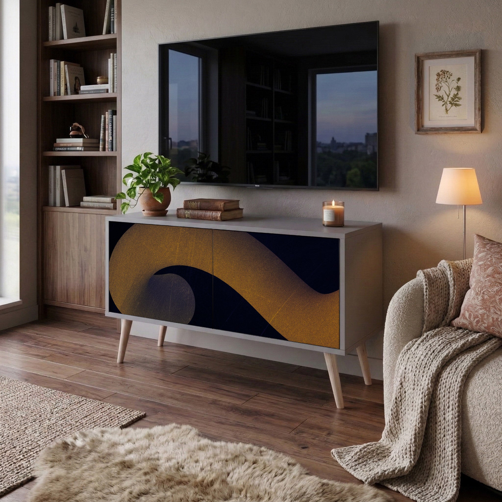 HOLLOW TIME Kompaktes 2-türiges TV-Lowboard