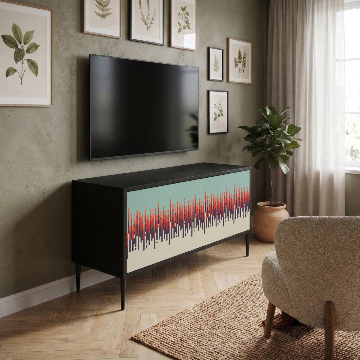CHROMA CONTOURS Kompaktes 2-türiges TV-Lowboard