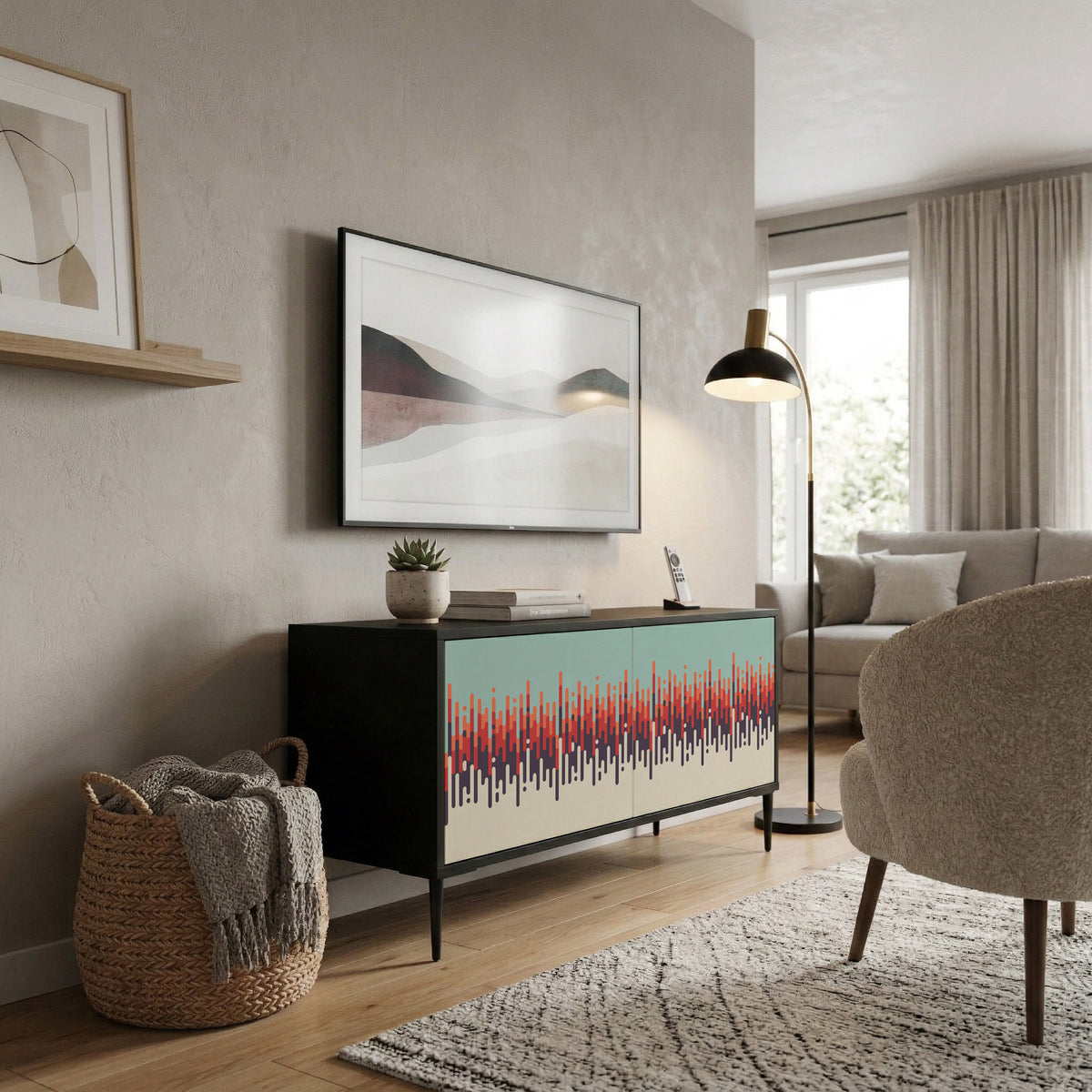 CHROMA CONTOURS Kompaktes 2-türiges TV-Lowboard