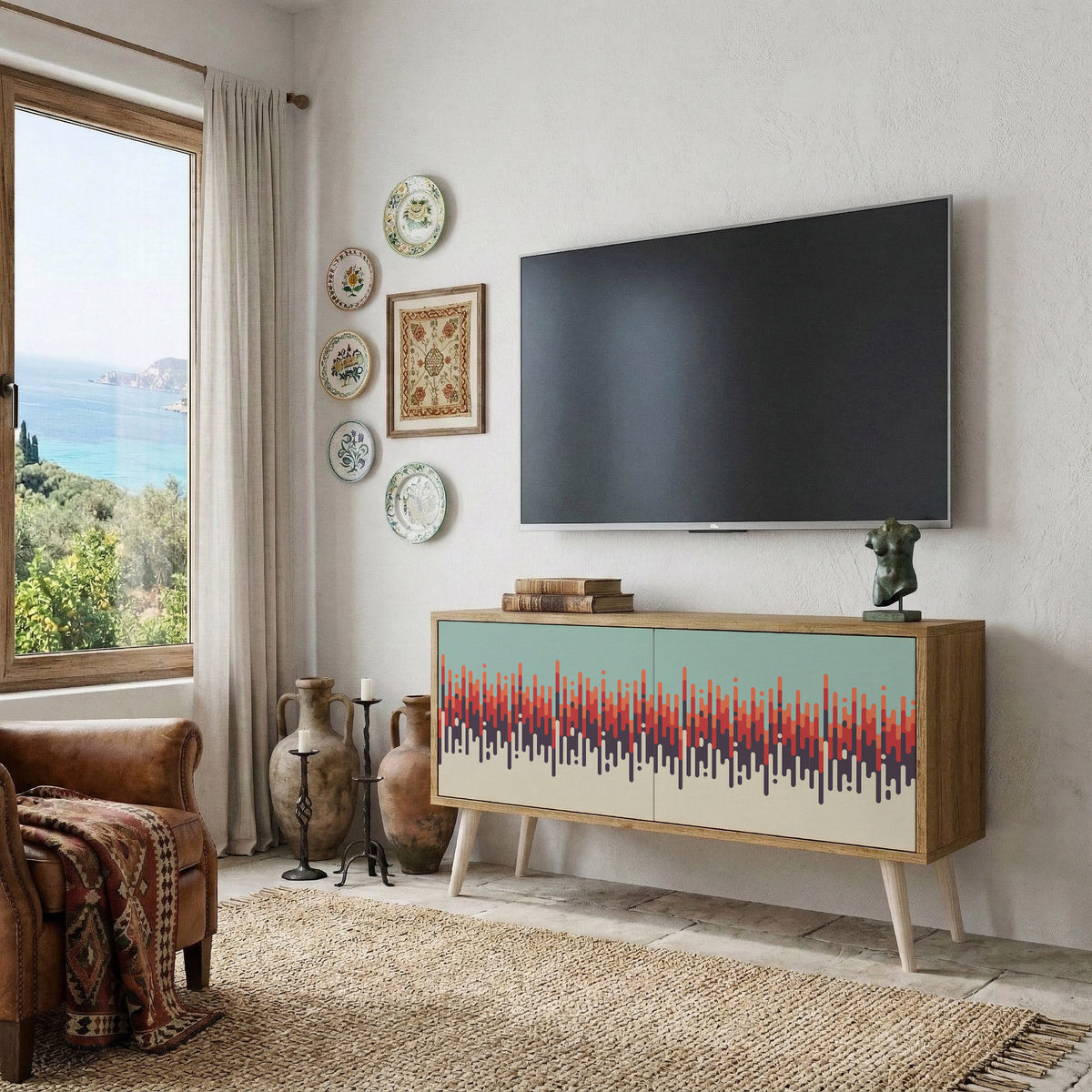 CHROMA CONTOURS Kompaktes 2-türiges TV-Lowboard