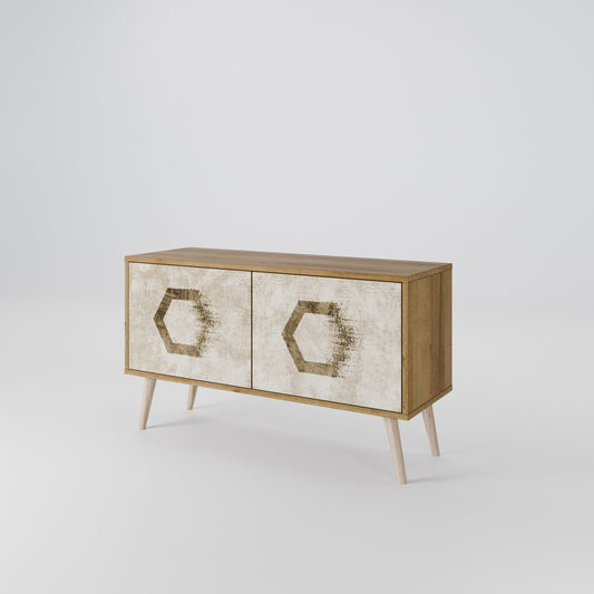 HEXAGONAL SHAPES Kompaktes 2-türiges TV-Lowboard