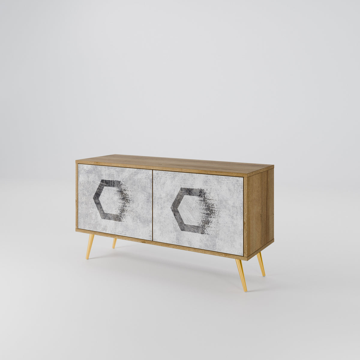 HEXAGONAL FIGURES Kompaktes 2-türiges TV-Lowboard
