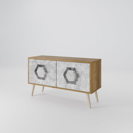 HEXAGONAL FIGURES Kompaktes 2-türiges TV-Lowboard