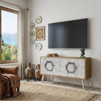 HEXAGONAL FIGURES Compact 2-Door TV Cabinet