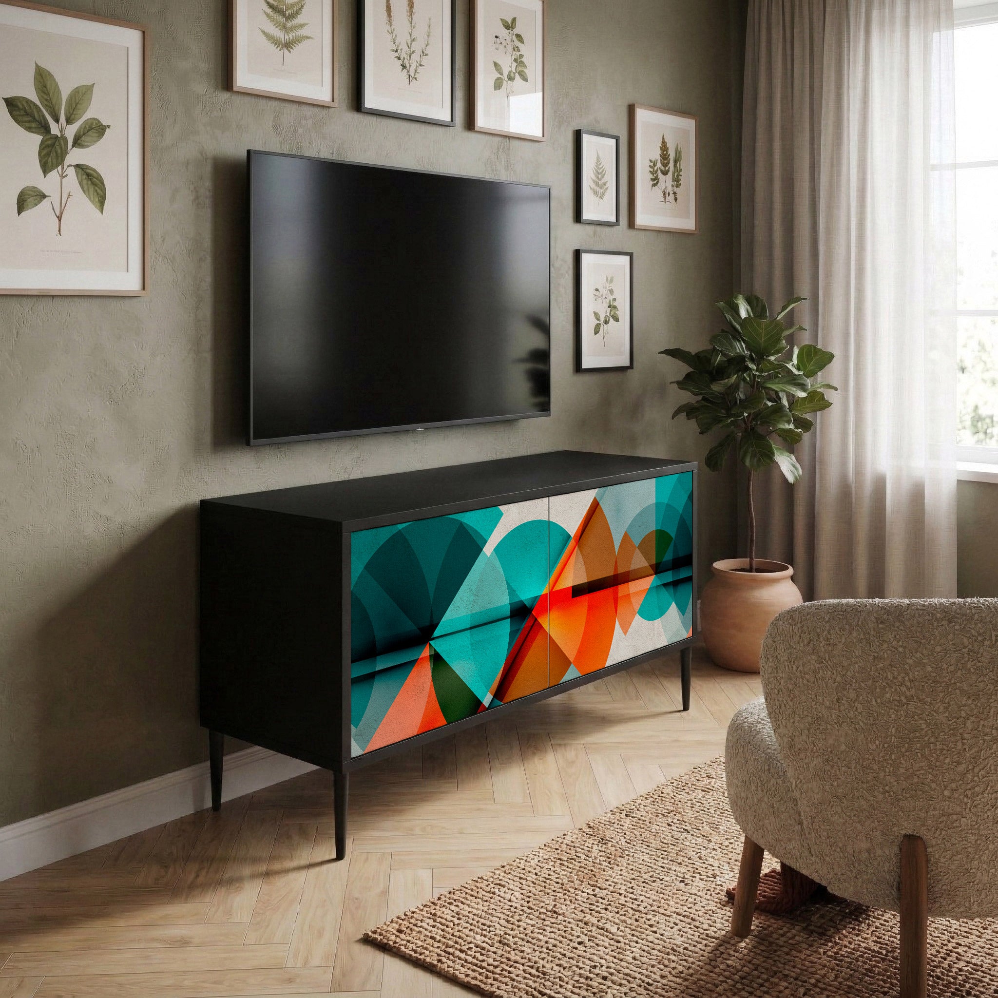 CIRCULAR RHAPSODY Compact 2-Door TV Cabinet