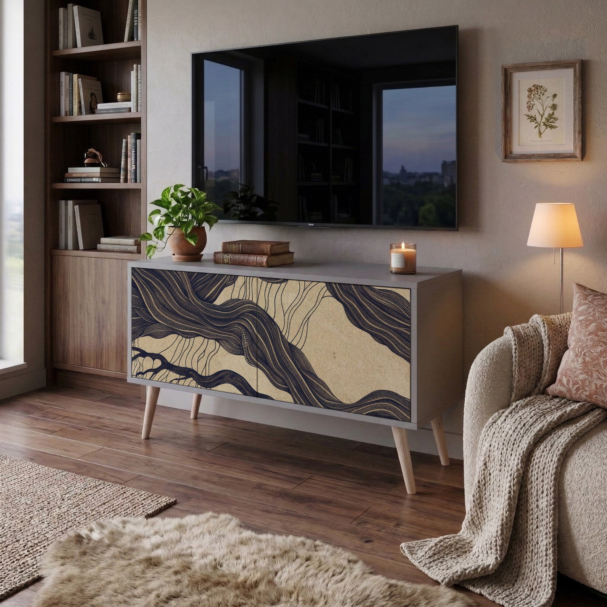 UNIFIED FRAGMENTS Kompaktes 2-türiges TV-Lowboard