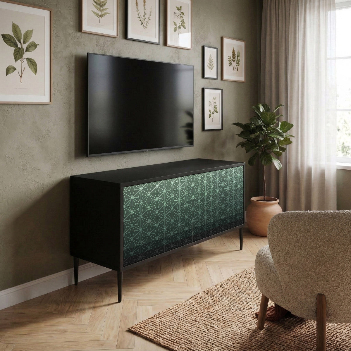 ORNAMENTAL GLIMMER Compact 2-Door TV Cabinet