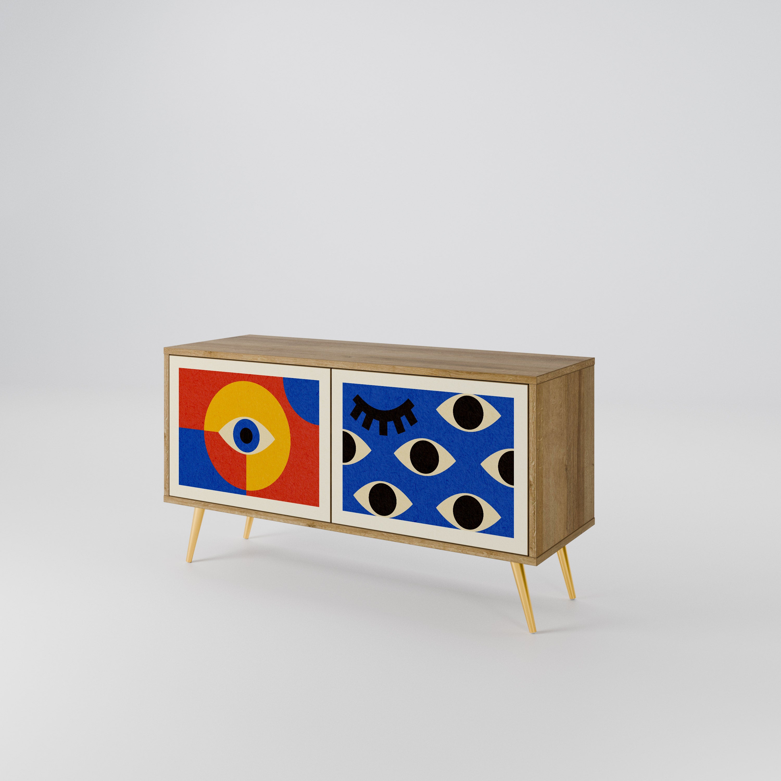 GEOMETRIC EYES Compact 2-Door TV Cabinet