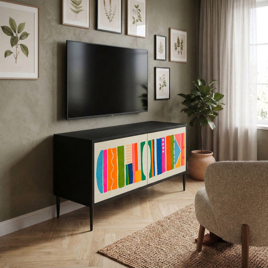 GEOMETRIC SHINE Kompaktes 2-türiges TV-Lowboard