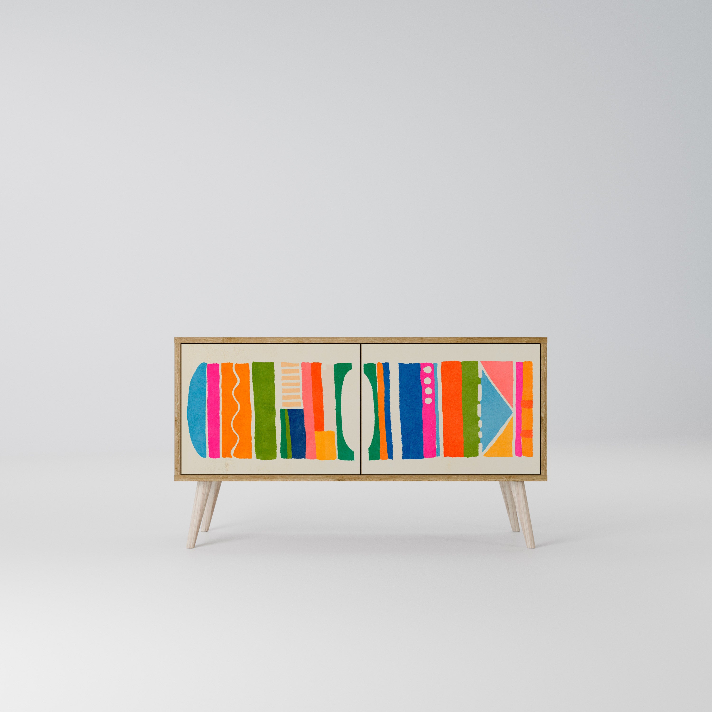 GEOMETRIC SHINE Kompaktes 2-türiges TV-Lowboard