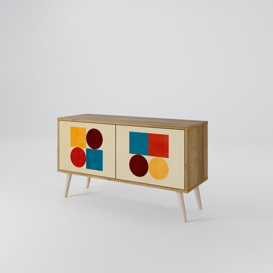 GEOMETRIC PUZZLE Kompaktes 2-türiges TV-Lowboard