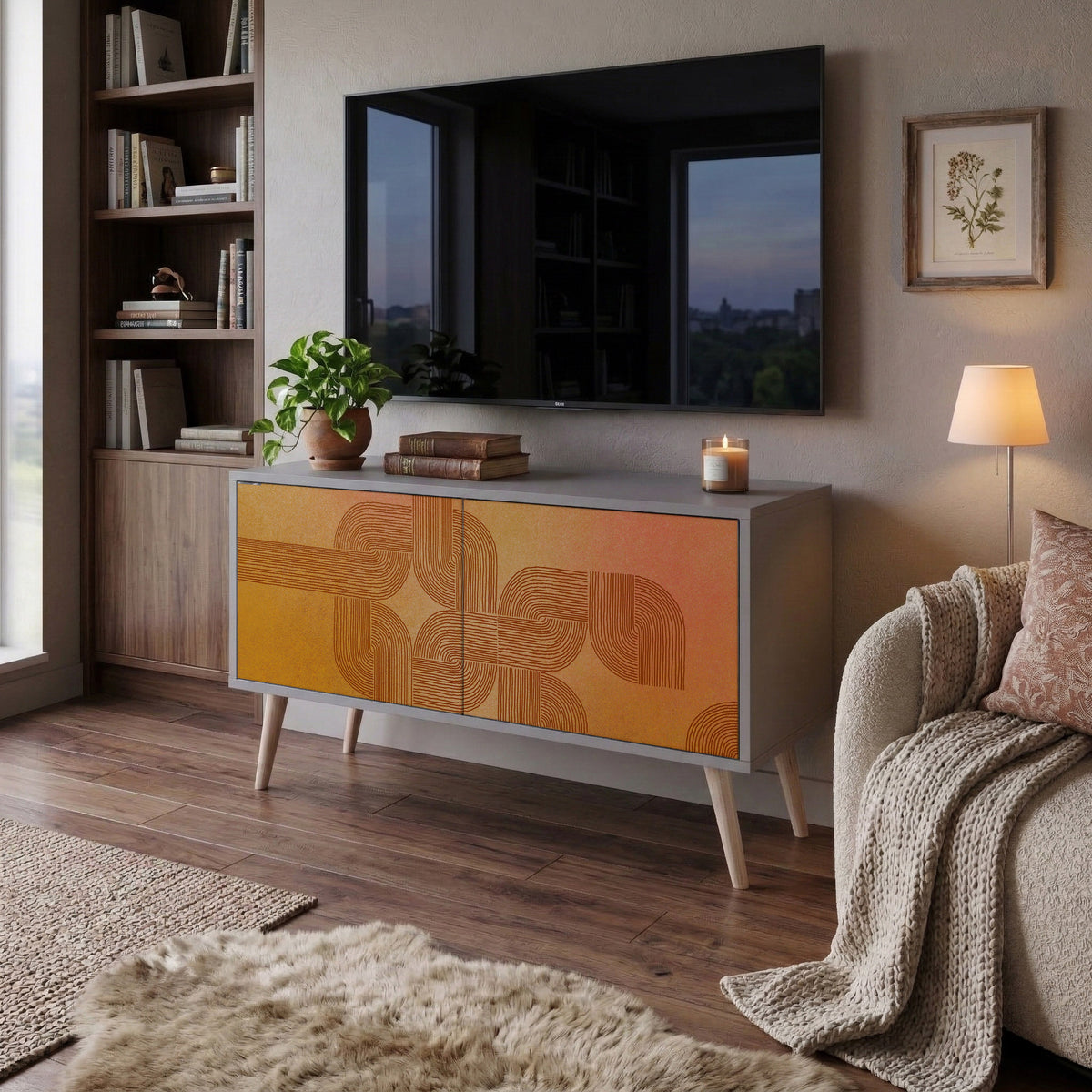 STRENGTHENING RELATION Compact 2-Door TV Cabinet