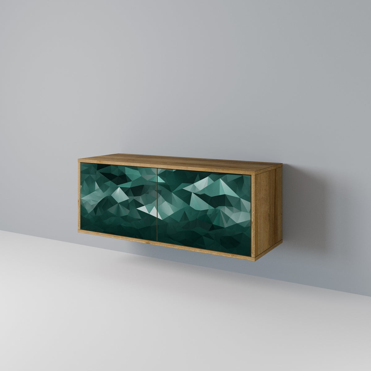 POLYGONAL FLOATING Kompaktes 2-türiges TV-Lowboard