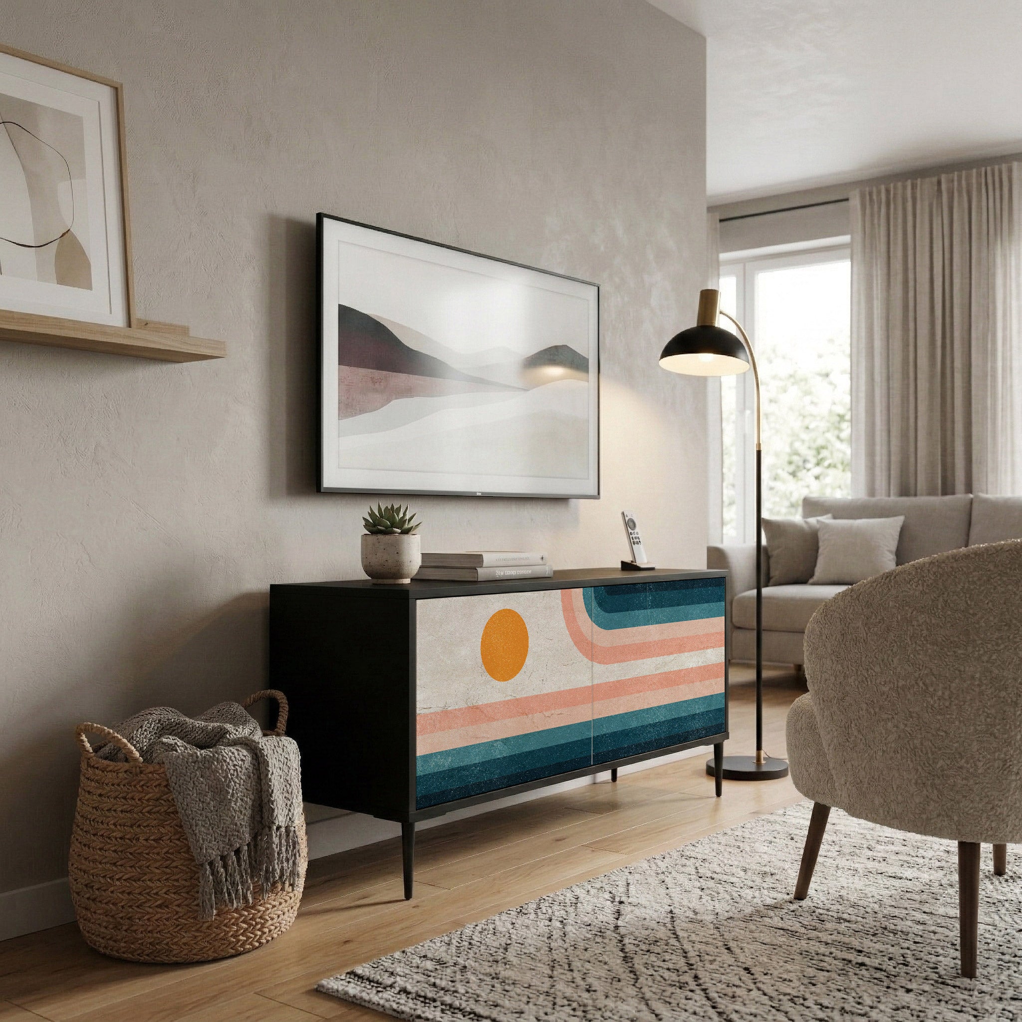 TWO HALVES Kompaktes 2-türiges TV-Lowboard