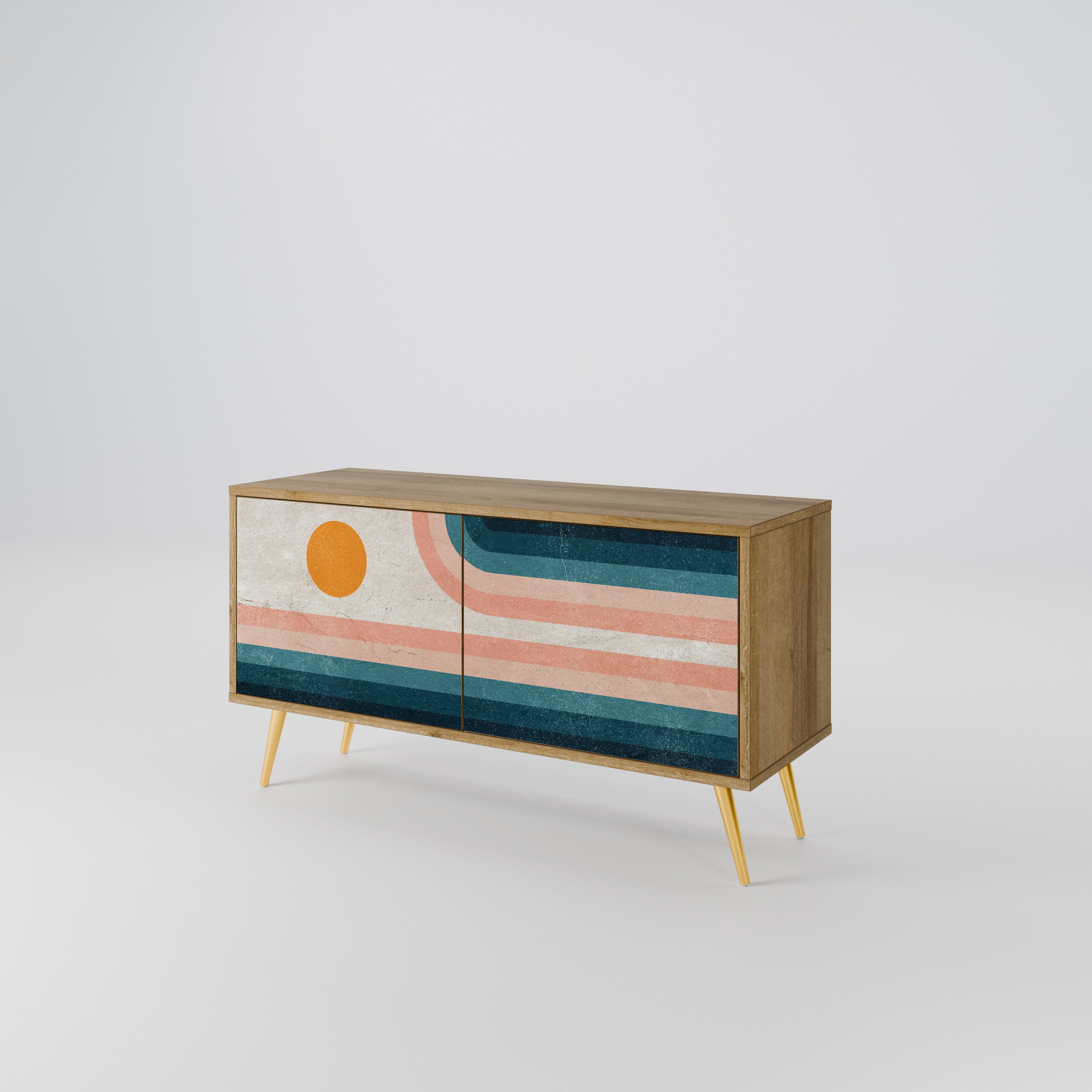 TWO HALVES Kompaktes 2-türiges TV-Lowboard