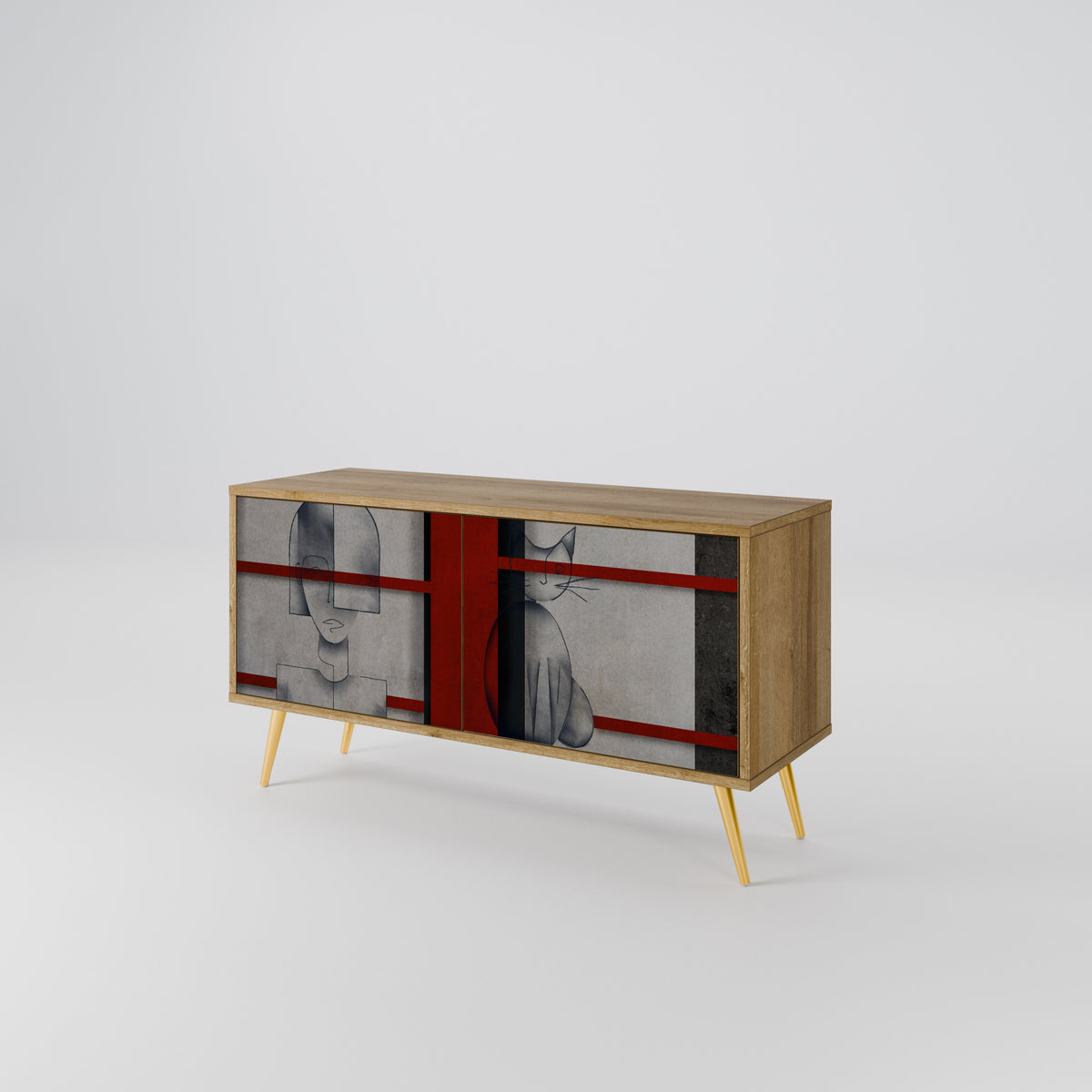 GRAY FIGURES Compact 2-Door TV Cabinet