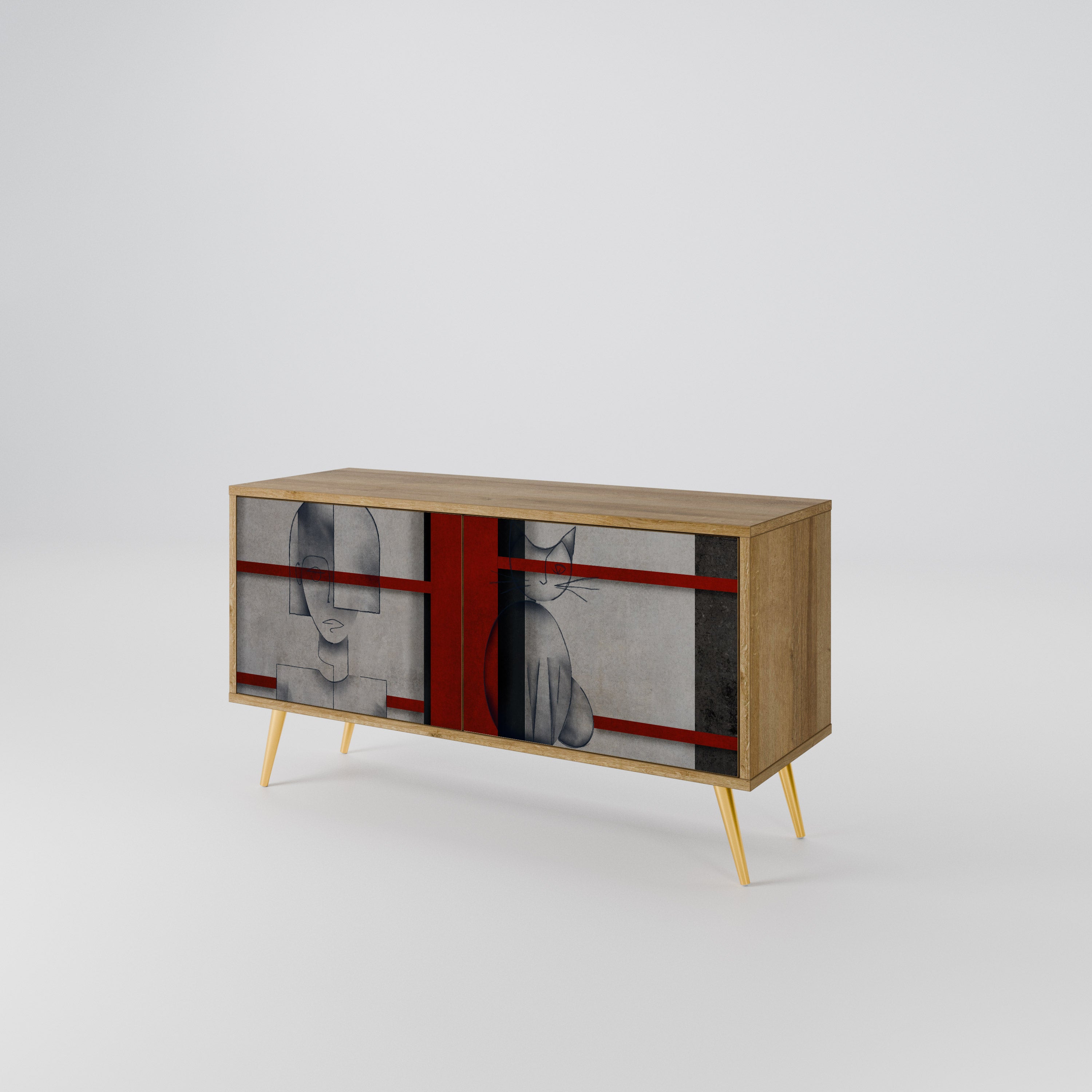 GRAY FIGURES Kompaktes 2-türiges TV-Lowboard