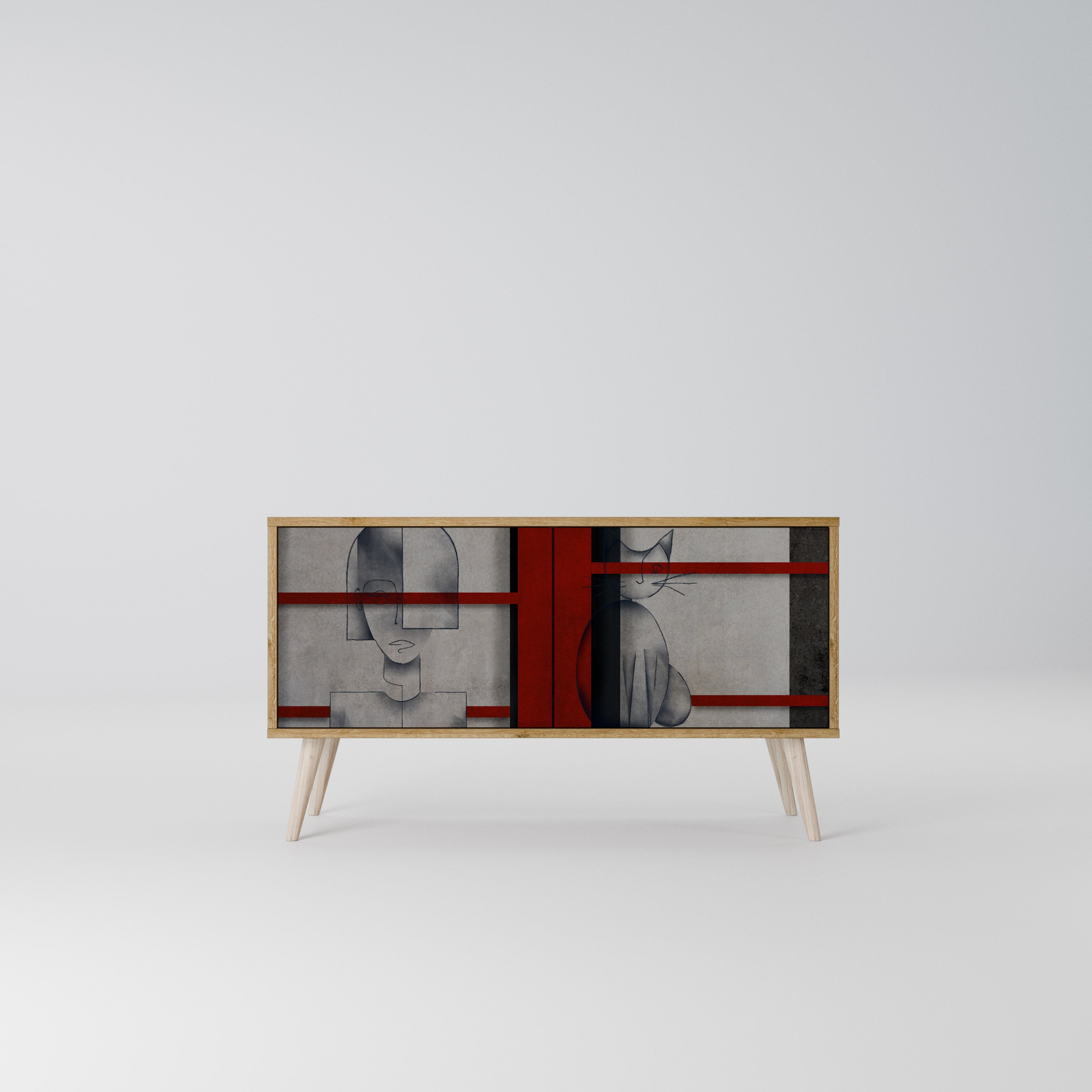 GRAY FIGURES Compact 2-Door TV Cabinet