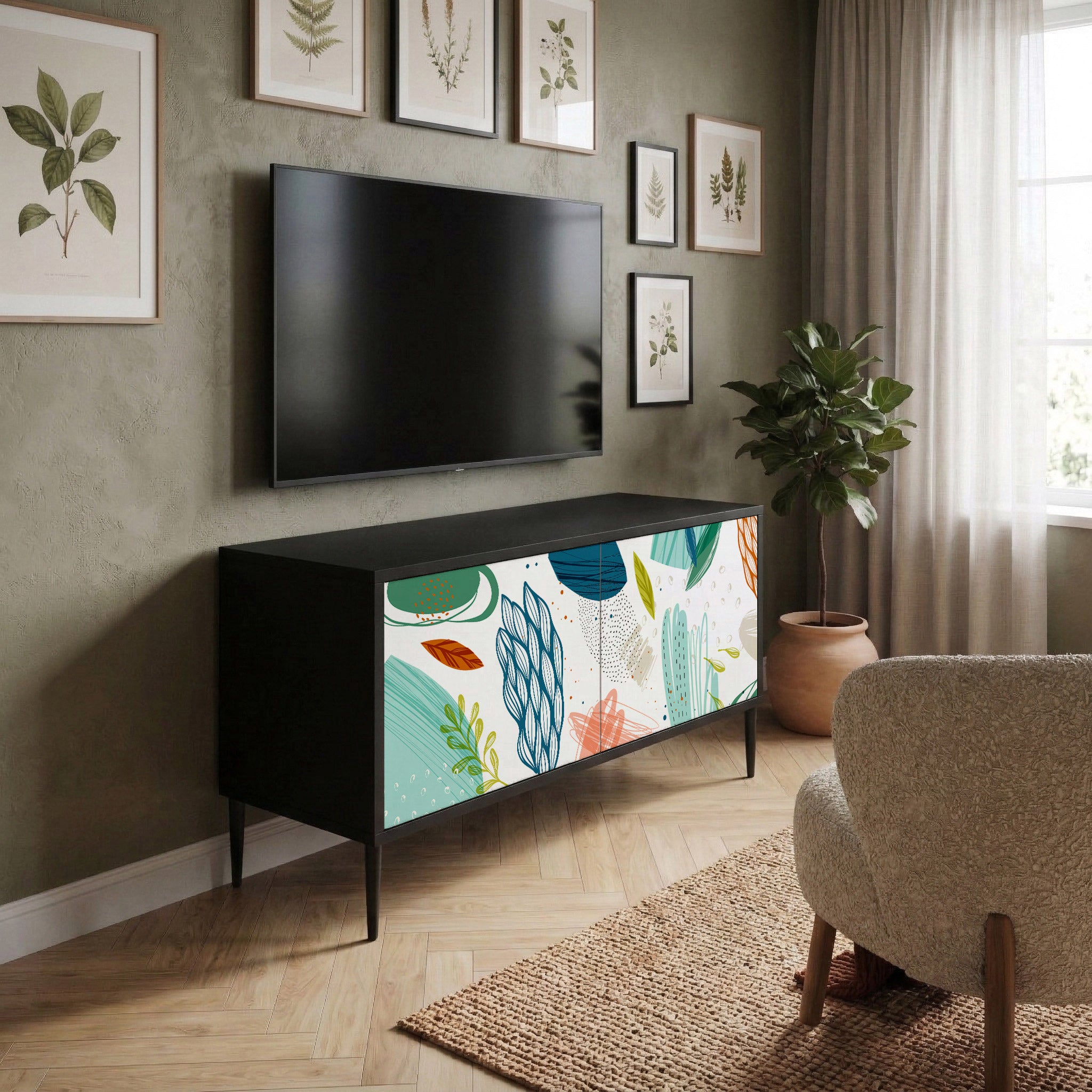 BOTANICAL HURRICANE Compact 2-Door TV Cabinet