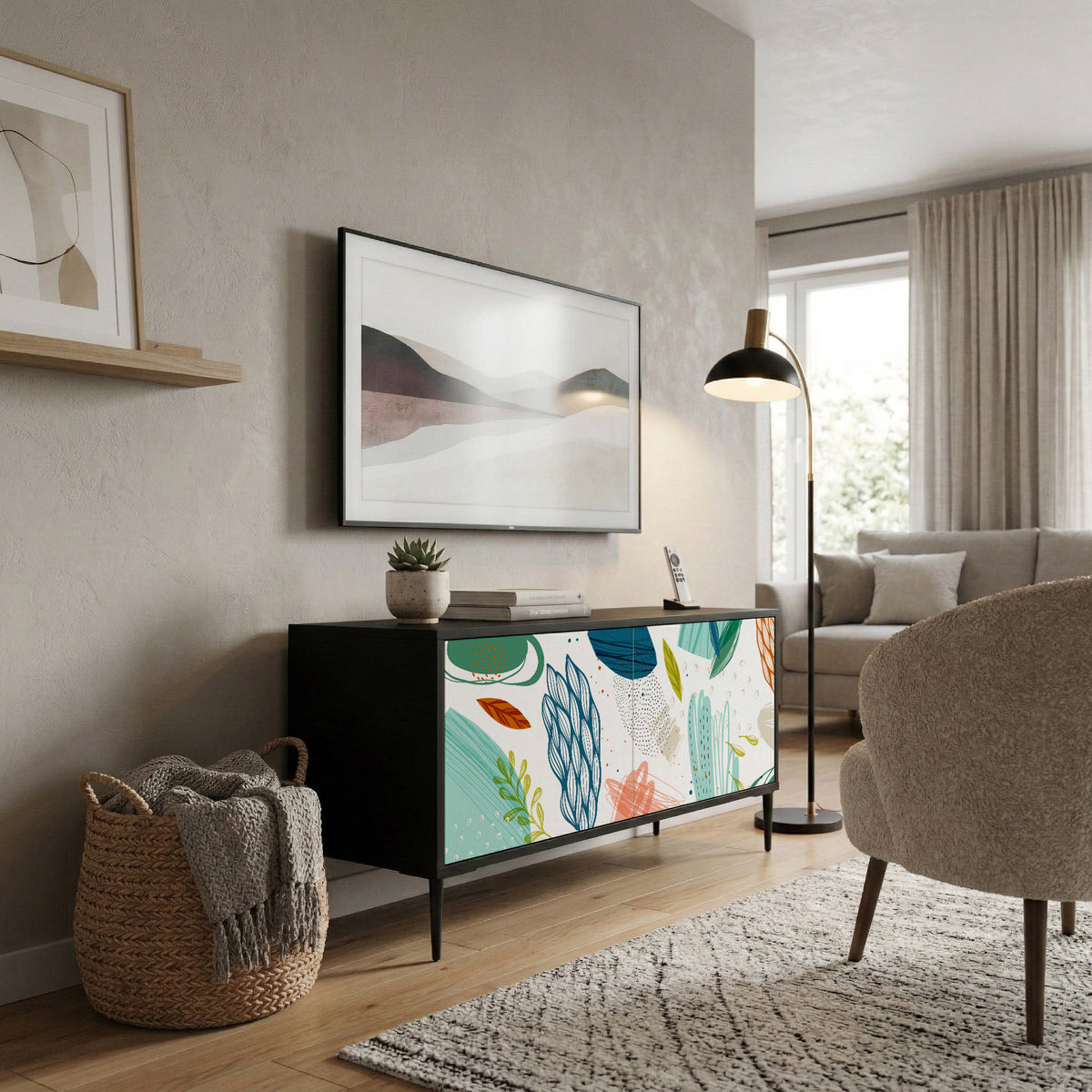BOTANICAL HURRICANE Compact 2-Door TV Cabinet