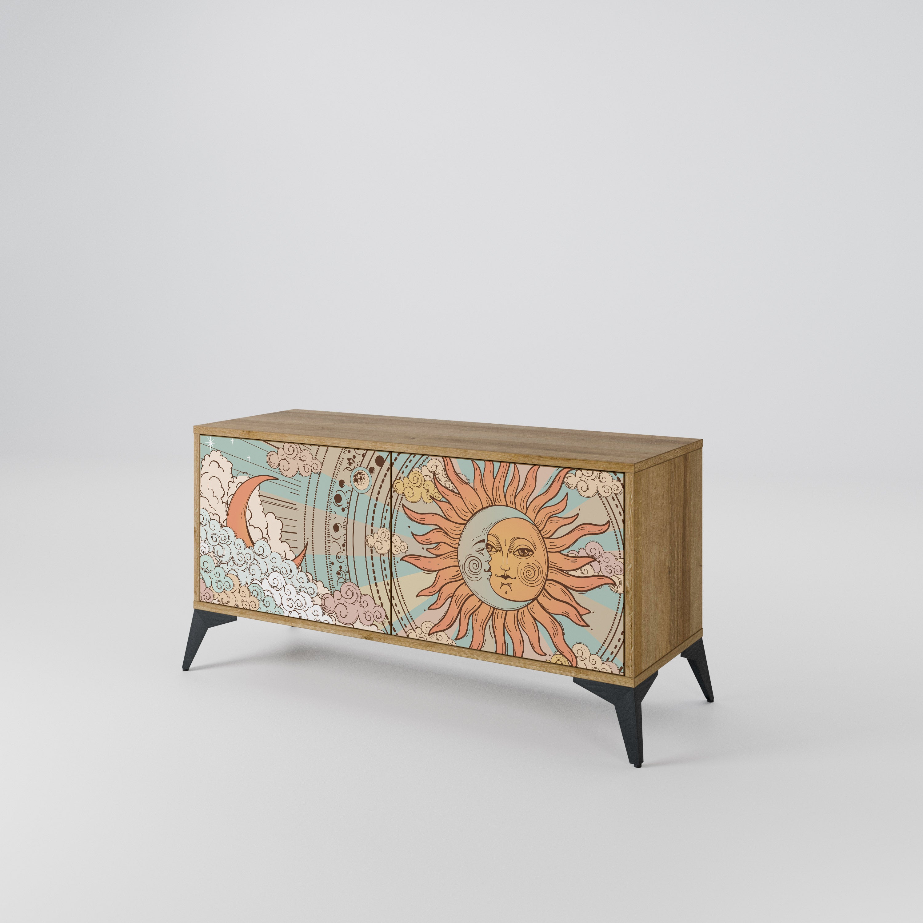 MYSTICAL STRUCTURE Kompaktes 2-türiges TV-Lowboard