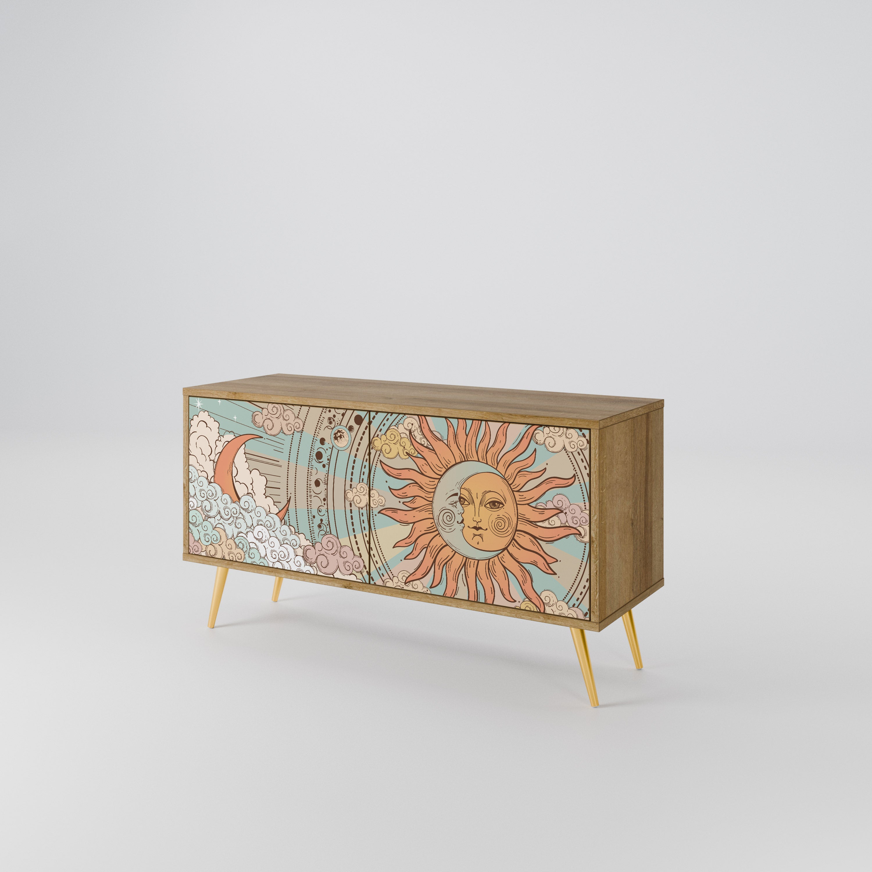 MYSTICAL STRUCTURE Kompaktes 2-türiges TV-Lowboard