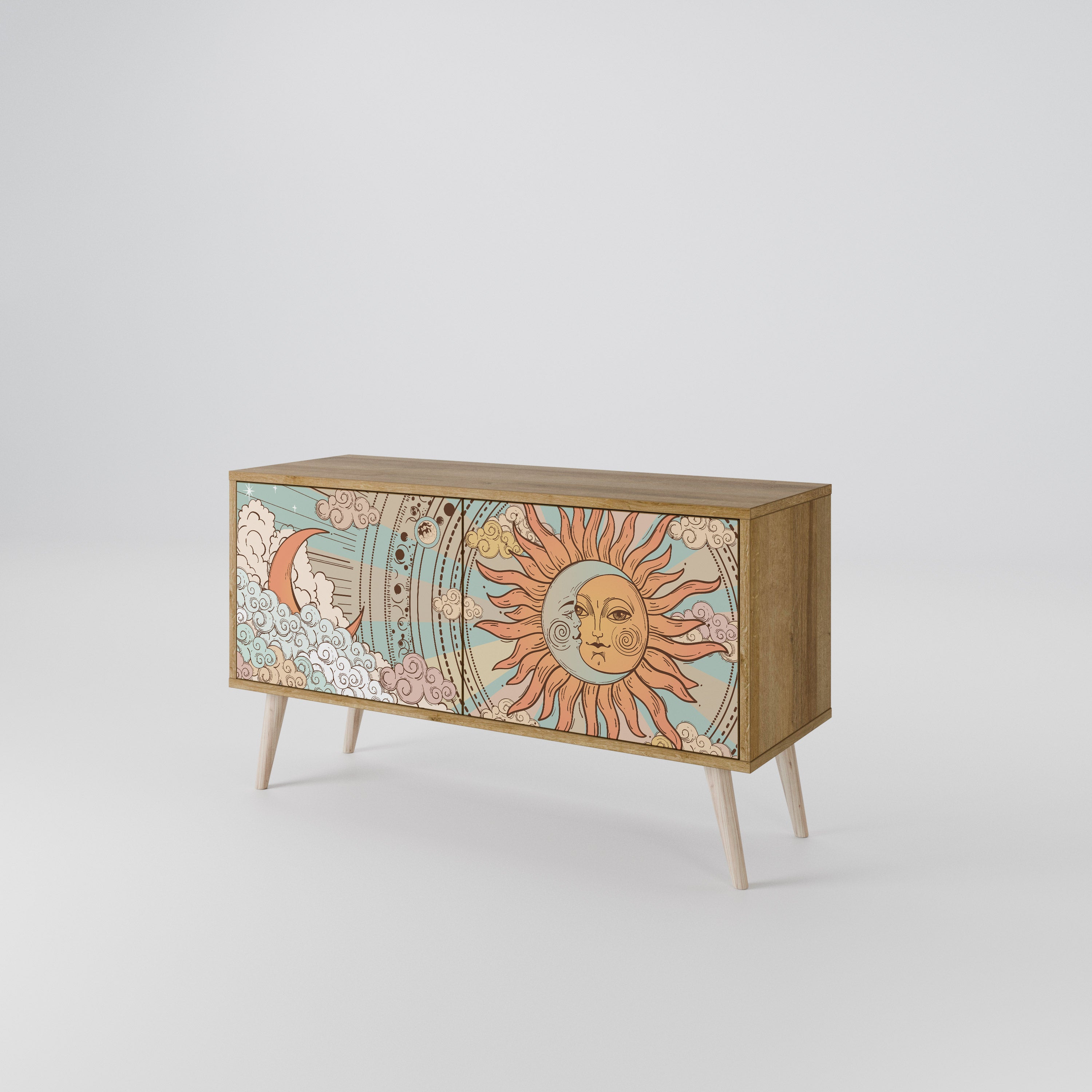 MYSTICAL STRUCTURE Kompaktes 2-türiges TV-Lowboard