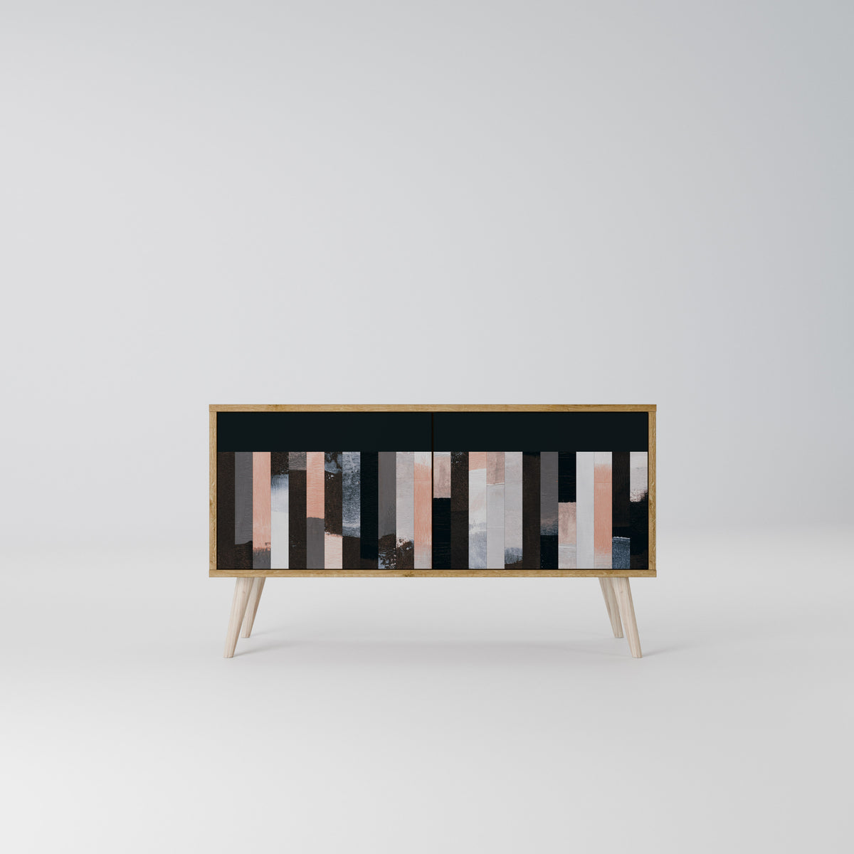 COLLAGE OF RECTANGLES Compact 2-Door TV Cabinet
