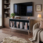 COLLAGE OF RECTANGLES Compact 2-Door TV Cabinet