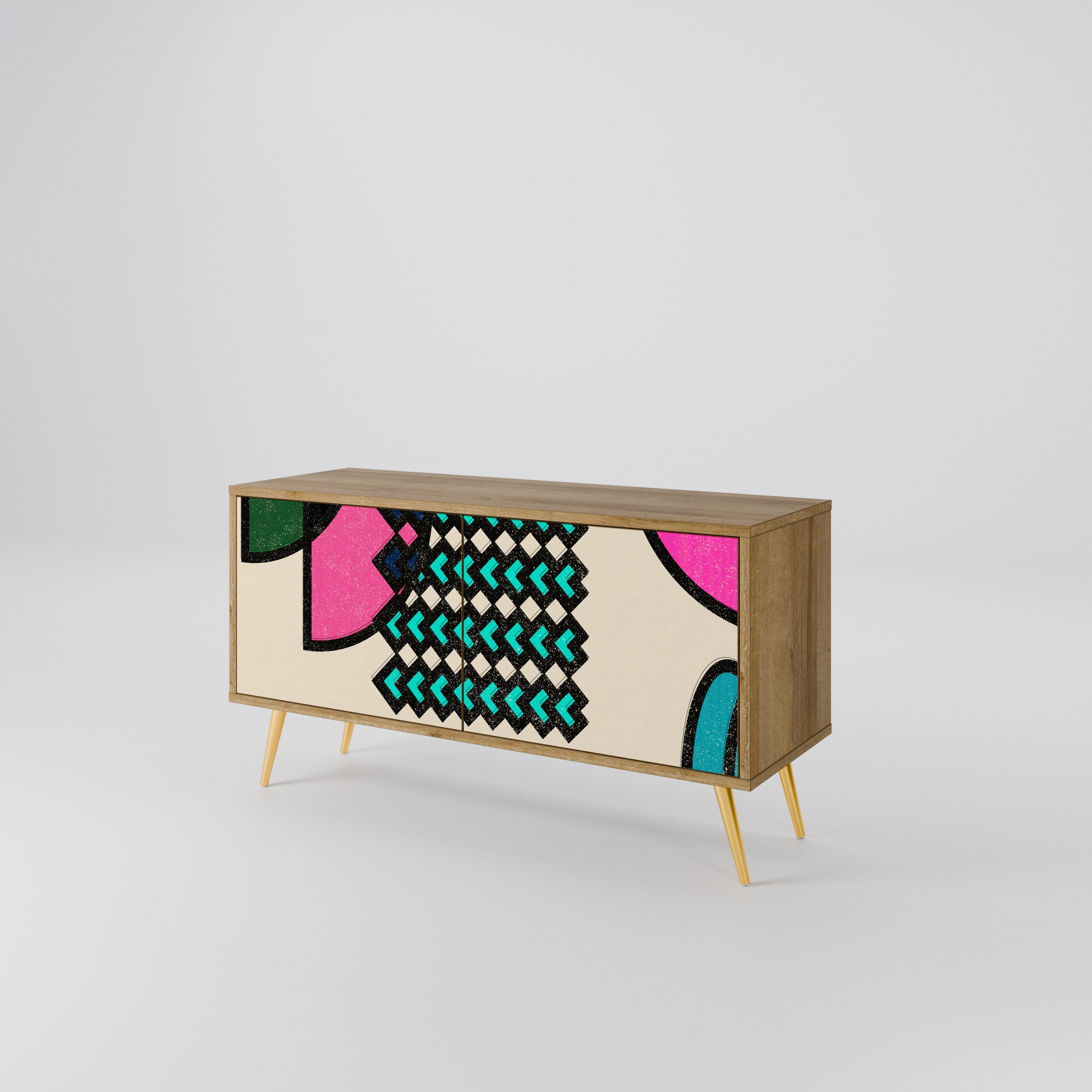 GEOMETRIC RHAPSODY Compact 2-Door TV Cabinet