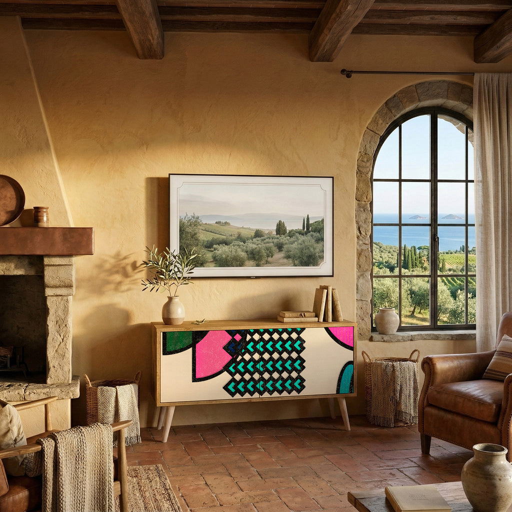 GEOMETRIC RHAPSODY Compact 2-Door TV Cabinet