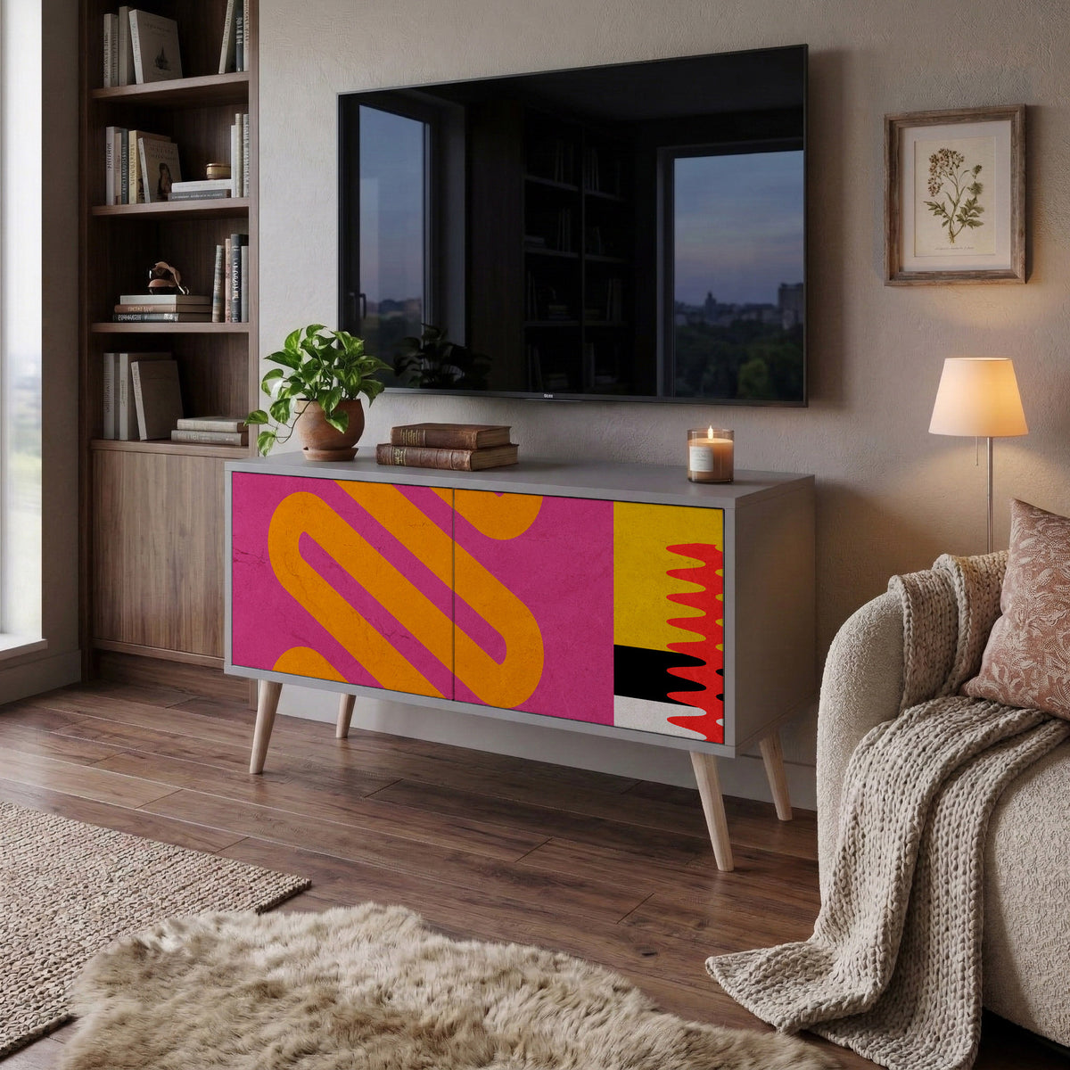 VIVID ART Kompaktes 2-türiges TV-Lowboard