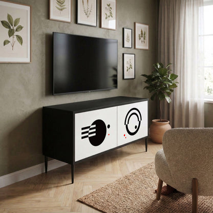 BLACK AND WHITE COMBINATION Kompaktes 2-türiges TV-Lowboard