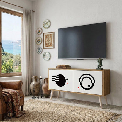 BLACK AND WHITE COMBINATION Kompaktes 2-türiges TV-Lowboard