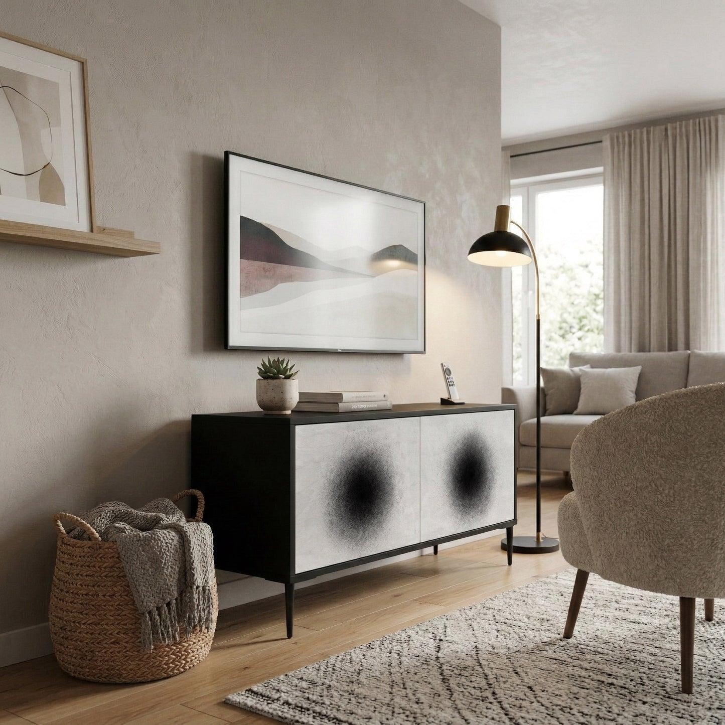 BLACK HOLE Compact 2-Door TV Cabinet