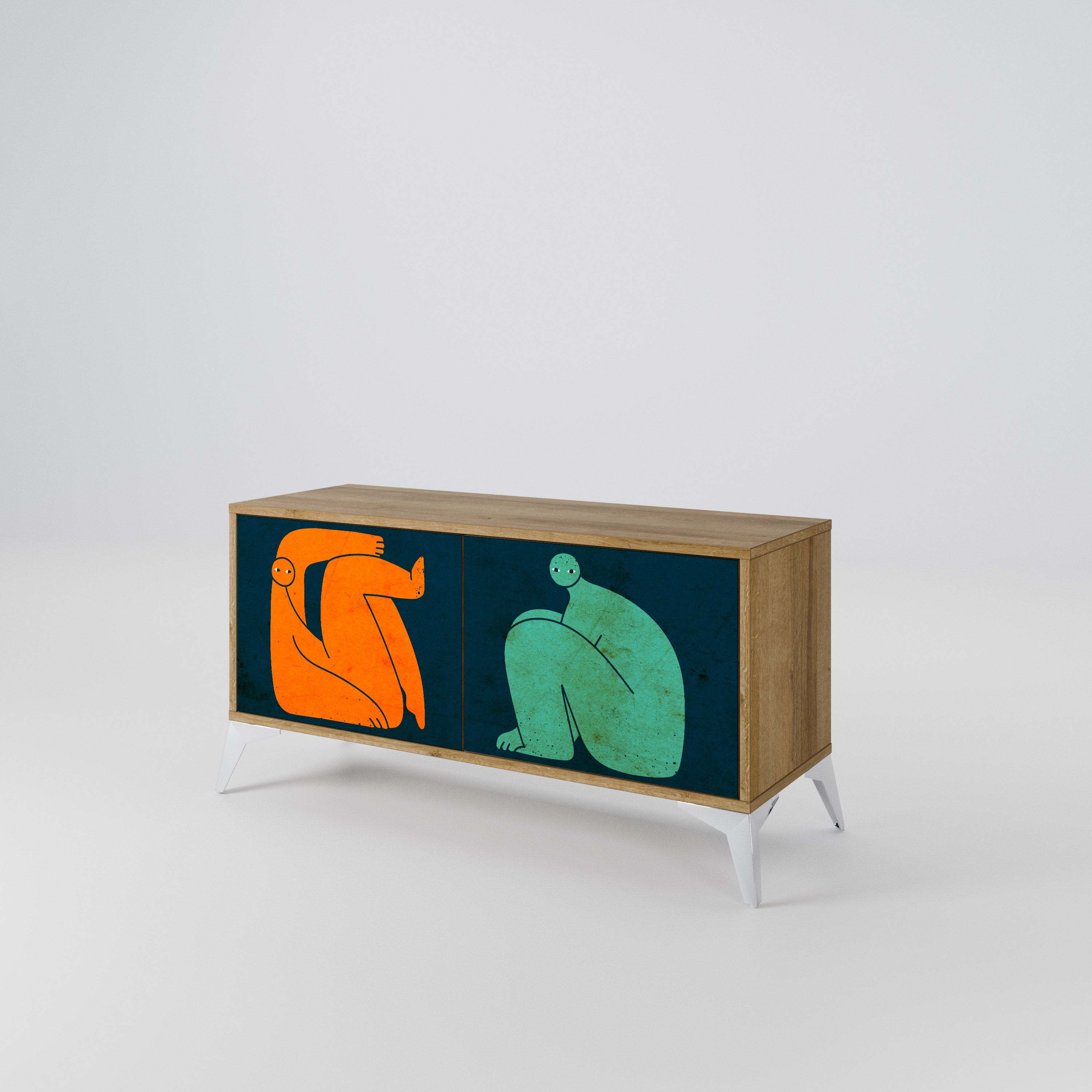 TOGETHER BUT SEPARATELY Compact 2-Door TV Cabinet