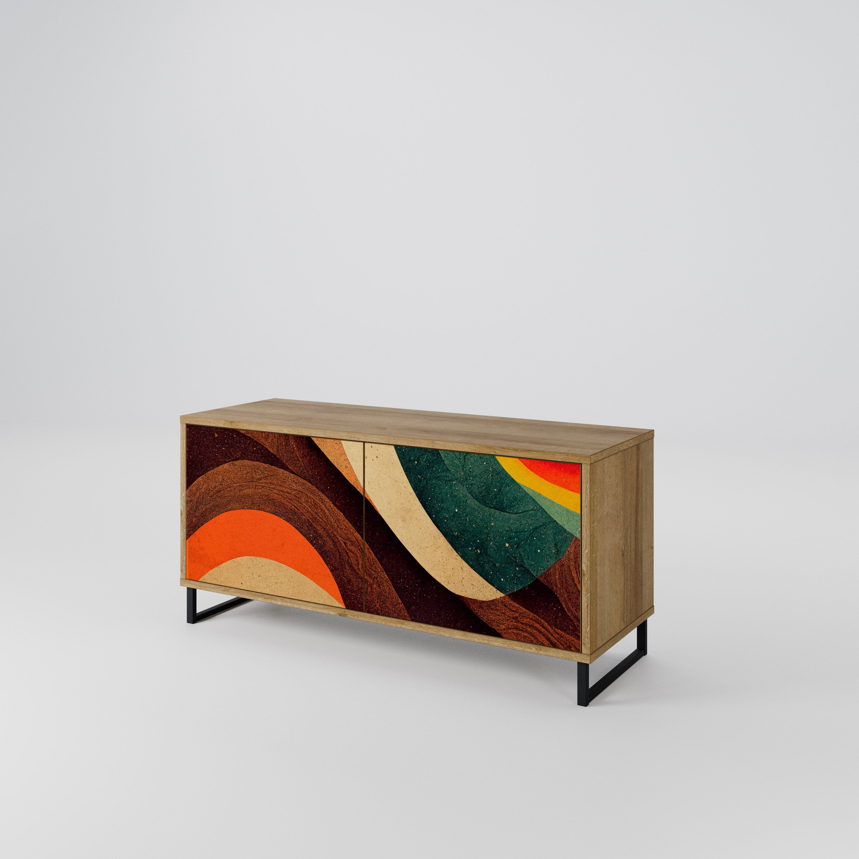 COLORFUL STRANDS Compact 2-Door TV Cabinet