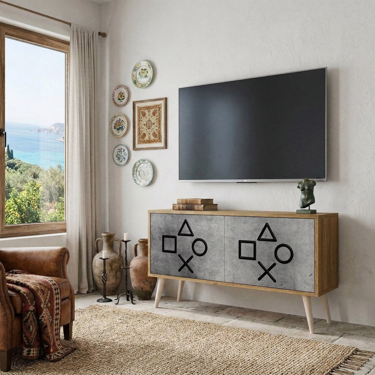 GAMER CHOICE Compact 2-Door TV Cabinet