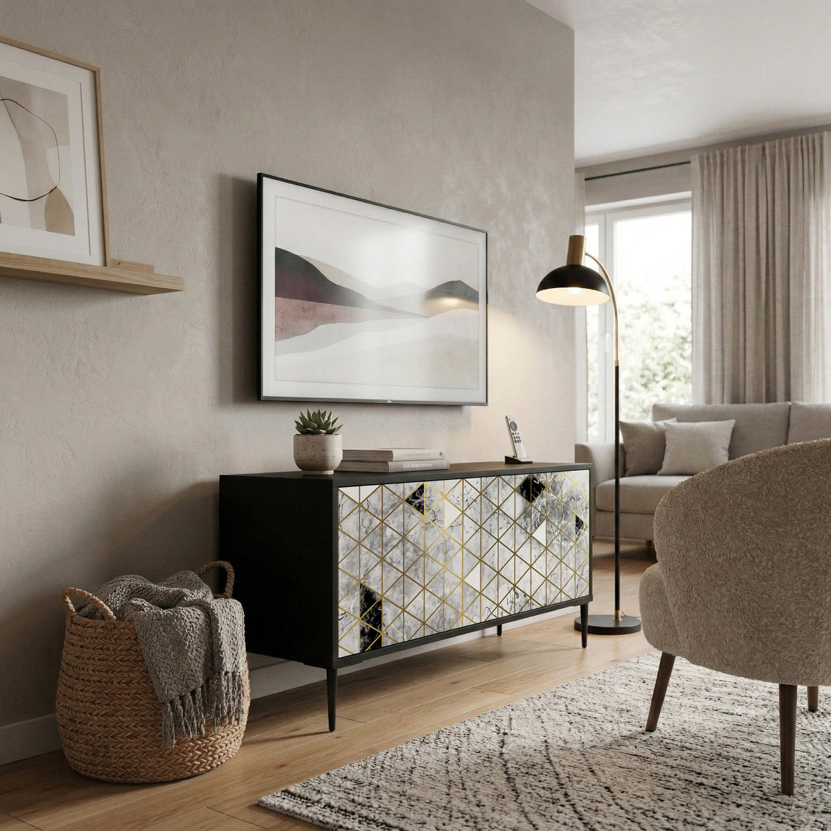 ASHEN ARIA Compact 2-Door TV Cabinet