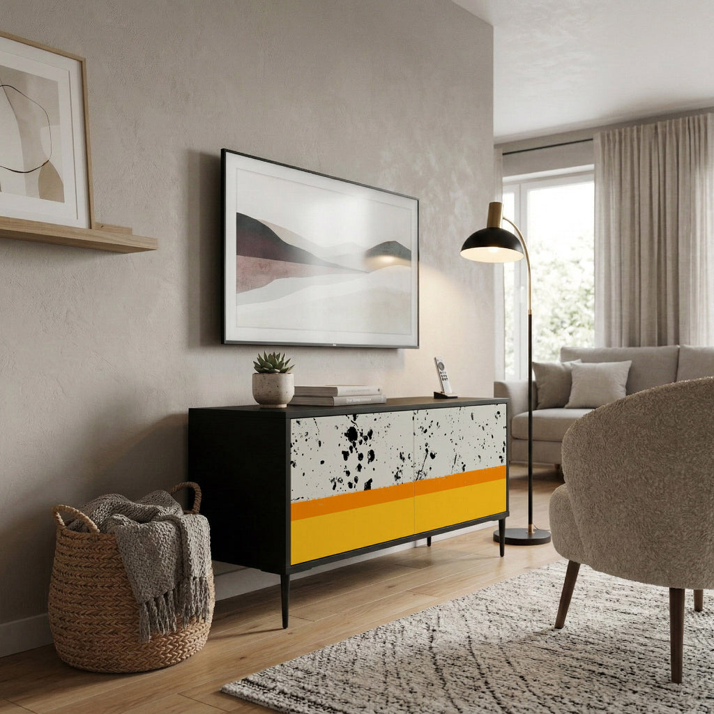 DYED BY ORANGE Compact 2-Door TV Cabinet