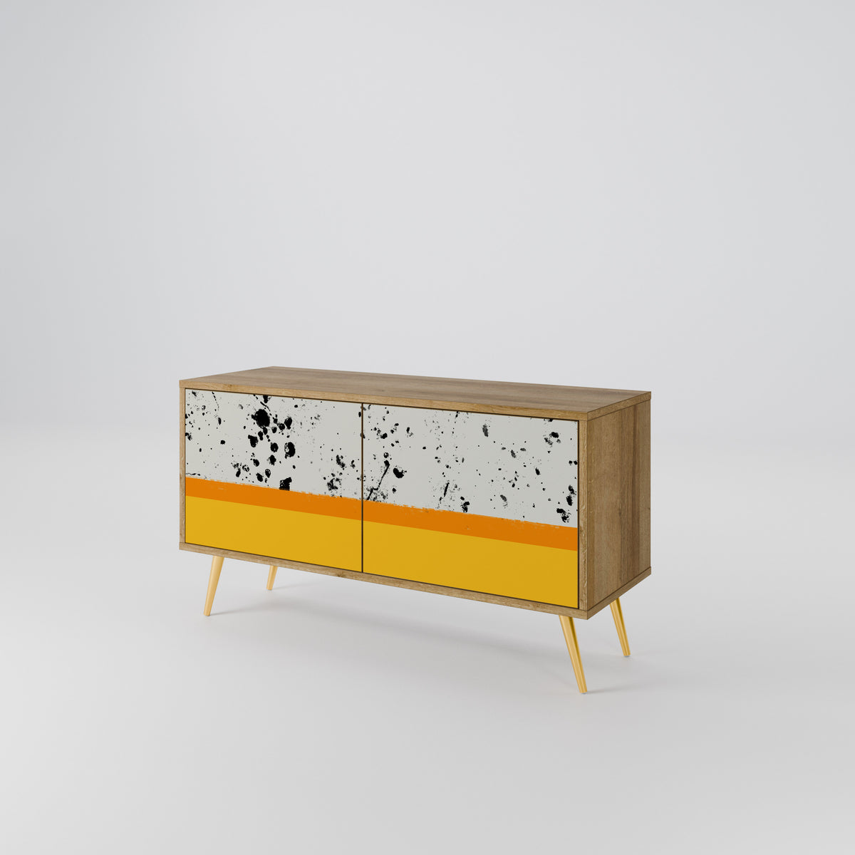DYED BY ORANGE Compact 2-Door TV Cabinet