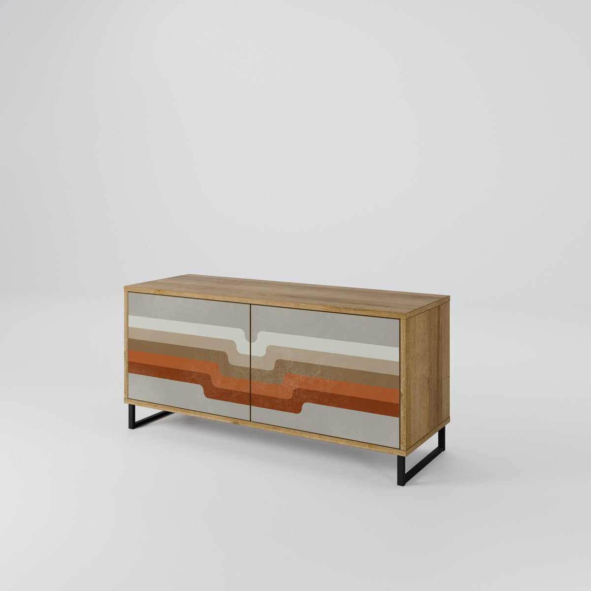 PECULIAR TRAIL Compact 2-Door TV Cabinet